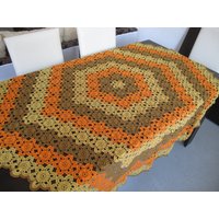 70" Sehr Große Gehäkelte Tischdecke, Hexagon von VessyMidget