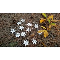 Gehäkelte Weiße Schneeflocken Girlande Weihnachten Home Dekor von VessyMidget