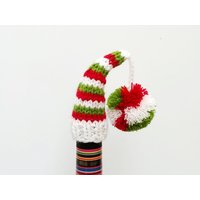 Gestrickte Weihnachtsmütze Weinflasche Topper Rot, Grün Und Weiß Gestrickte Weihnachtsmütze Weinflasche Topper Rot, Grün Und Weiß von VessyMidget