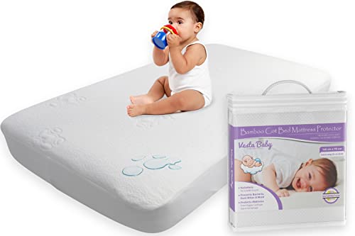 Vesta Baby Premium Kinderbett Matratzenschutz 140 x 70 cm - Geräuschlos wasserdichte Padabdeckung Spannbetttuch Natürlicher Bambus Leiser Topper für Säuglinge und Kleinkinder Kinderbett Babybett Vesta Baby Premium Kinderbett Matratzenschutz 140 x 70 cm - Geräuschlos wasserdichte Padabdeckung Spannbetttuch Natürlicher Bambus Leiser Topper für Säuglinge und Kleinkinder Kinderbett Babybett von Vesta Baby