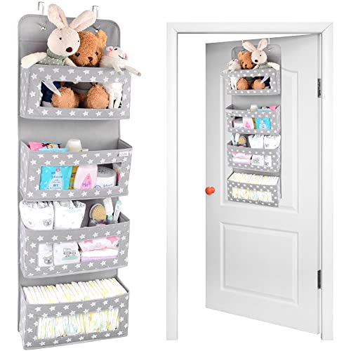Vesta Baby Über der Tür hängender Organizer mit Haken - Unisex 4-Taschen-Speicherlösung für Badezimmer, Kinderzimmer - Caddy-Aufhänger mit Klarsichtfenster - 2 Taschen für Kleinteile und Zubehör Vesta Baby Über der Tür hängender Organizer mit Haken - Unisex 4-Taschen-Speicherlösung für Badezimmer, Kinderzimmer - Caddy-Aufhänger mit Klarsichtfenster - 2 Taschen für Kleinteile und Zubehör von Vesta Baby