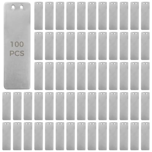 100 wasserdichte Aluminium-Pflanzenetiketten, langlebige Gartenmarkierer mit kratzfestem, doppelseitigem Beschreiben, einfach aufzuhängen, 8,2 x 2,5 cm von Vestamore