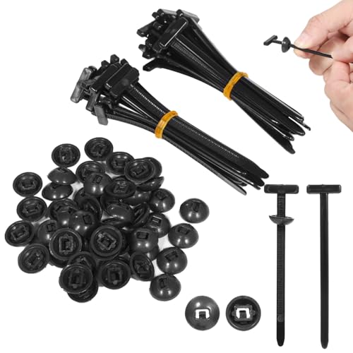 150 Nylon-Kabelbinder, robuste, selbstsichernde Kabelbinder mit Stiften und Knöpfen für Automobilverkabelung, Befestigungswerkzeuge für Kabelorganisation und Reparatur 150 Nylon-Kabelbinder, robuste, selbstsichernde Kabelbinder mit Stiften und Knöpfen für Automobilverkabelung, Befestigungswerkzeuge für Kabelorganisation und Reparatur von Vestamore