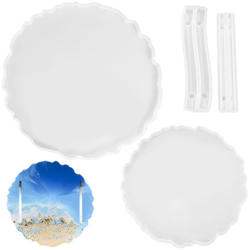 Große Silikonform mit Griffen, Epoxidharz-Bastelset, enthält 2 Griffstile für Untersetzer, Teller und dekorative Projekte von Vestamore