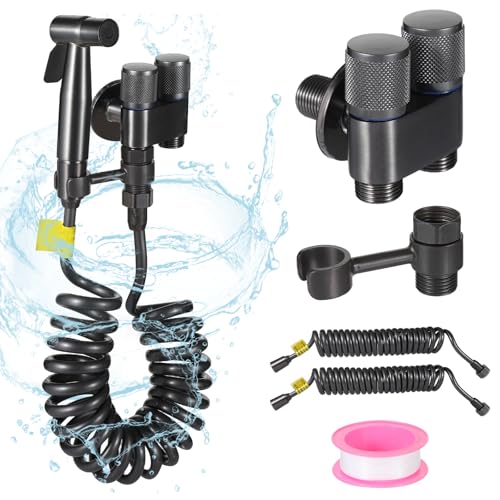 Handbrause Bidet Sprühgerät Set mit Rückfluss Messing Ventil Flexibler Schlauch für Toiletten Brauseschlauch Dichtband von Vestamore