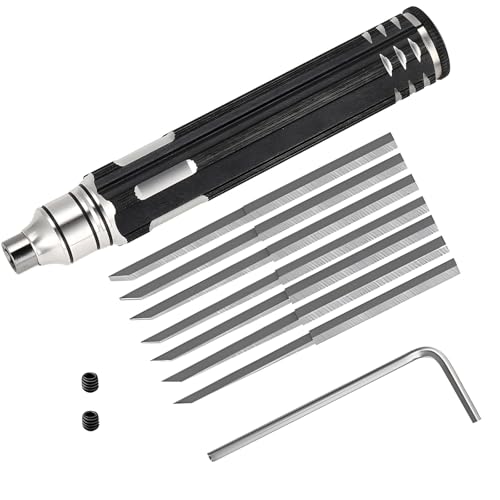 Vestamore 7-teiliges Modell-Anreißwerkzeug-Set mit Präzisions-Gravurstift und 6 Stahlspitzen für Militär- und Maßstabsmodelle von Vestamore