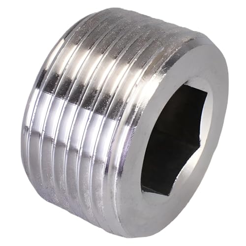 Vestamore Bulk Fifty Pack Edelstahl Sechskant Rohrstopfen Industrieverbinder Viertel Zoll DN8 2-Punkt-Abmessung Rostschutz NPT-Gewinde Große Versorgung von Vestamore