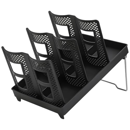 Vestamore Doppelschichtiger Kaffeebecherhalter und Deckelorganizer, 6 Fächer für Einwegbecher, stabiler Boden, kompaktes Design für Café oder Zuhause von Vestamore