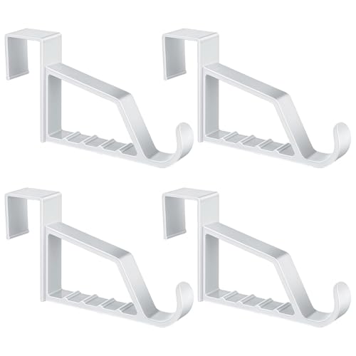 Vestamore Weiße 4er-Pack multifunktionale Türhaken aus Kunststoff, platzsparende Haken, rutschfestes Design, perfekt zum Aufhängen von Kleidung, Taschen, Handtüchern und darüber hinaus von Vestamore