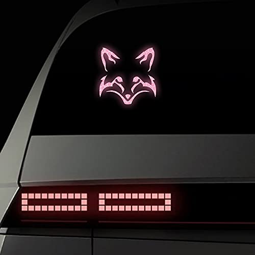 Vesvory 2 Stück Fox Face Aufkleber Nacht Reflektierende Aufkleber Fuchs Auto Aufkleber Aufkleber Hohe Intensität Reflektierendes Vinyl Sicherheit Warnung Auto Dekoration Aufkleber (Rosa) von Vesvory