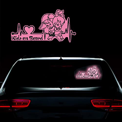 Vesvory Baby On Board Aufkleber Reflektierend für Autos, 2 Stück Vinyl Kids On Board Schilder Baby in Auto Aufkleber Auto Aufkleber für Heckscheibe (Rosa) von Vesvory
