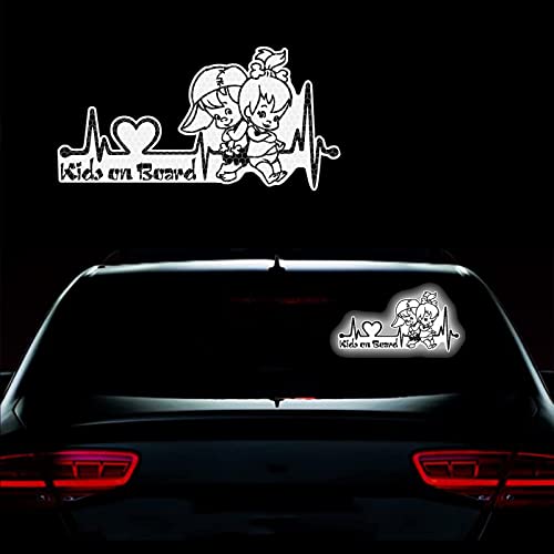 Vesvory Baby On Board Aufkleber Reflektierend für Autos, 2 Stück Vinyl Kids On Board Schilder Baby in Auto Aufkleber Auto Aufkleber für Heckscheibe (Weiß) von Vesvory