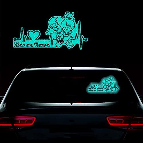 Vesvory Baby On Board Aufkleber Reflektierend für Autos, 2 Stück Vinyl Kids On Board Schilder Baby in Auto Aufkleber Autoaufkleber für Heckscheibe (Minzgrün) von Vesvory