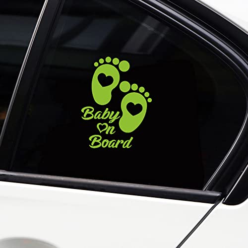 Vesvory Baby on Board Aufkleber Baby im Auto - Baby im Auto - Warnschild - Baby on Board - Grün von Vesvory