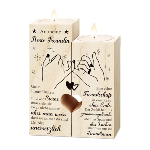 Geschenke für Freundin, Personalisierte Kerzenständer Geschenke für Freundin, Beste Freundin Geschenke, Geburtstagsgeschenk für Freundin, Freundschaft Kerzenleuchter Geschenke, BFF Geschenke von Vetbuosa