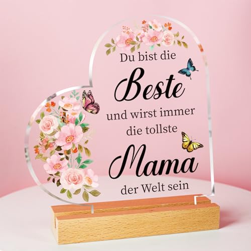 Vetbuosa Muttertagsgeschenke für Mama - Acryl Deko Beste Mama Geschenk, Geburtstagsgeschenk für Mama, Geschenk für Mama zum Geburtstag, Geschenke für Mama zum Muttertag & Geburtstag & Thanksgiving von Vetbuosa