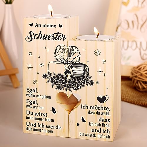 Schwester Geschenk, Herz Kerzenhalter, Schwester, Geschenk Schwester, Geschenk für Schwester Geburtstag, Große Schwester Geschenk, Beste Schwester Geschenke von Vetbuosa