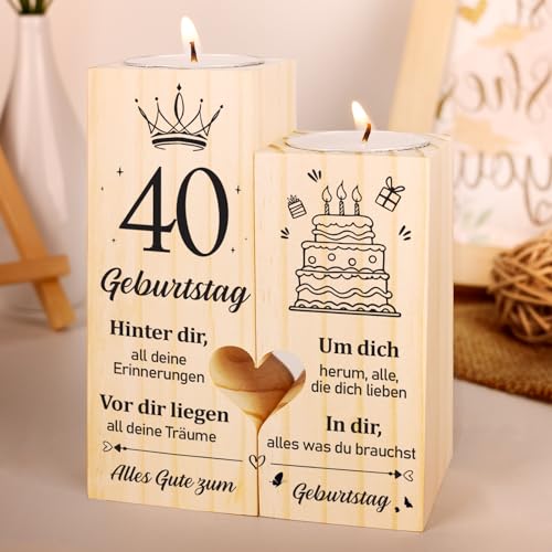 40 Geburtstag Frau Mann, Geschenke zum 40. Geburtstag - AKerzenständer aus Holz, 1984 40. Geburtstag für Vater, Mutter, Freunde, Ehemann, Ehefrau, 40. Geburtstag Geschenkideen, Vetbuosa von Vetbuosa