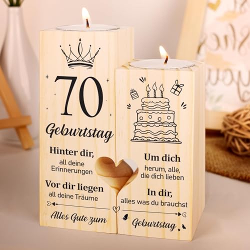 70 Geburtstag Frau Mann, Geschenke zum 70. Geburtstag - AKerzenständer aus Holz, 1954 70. Geburtstag für Vater, Mutter, Freunde, Ehemann, Ehefrau, 70. Geburtstag Geschenkideen, Vetbuosa von Vetbuosa