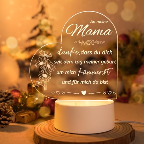 Vetbuosa Mama Geburtstagsgeschenk, LED Nachtlicht mit personalisiertem Spruch Geburtstagsgeschenk für Mama, Geschenke für Mama(Hohe Qualität), Geschenke für Mama Geburtstag von Vetbuosa