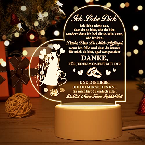 Vetbuosa Jahrestag Geschenk, LED-Nachtlicht mit romantischen Sprüchen Hochzeitstag Geschenke für Paare, Jahrestag Geschenk für Sie Ihn, Hochzeitstag Geschenke von Vetbuosa