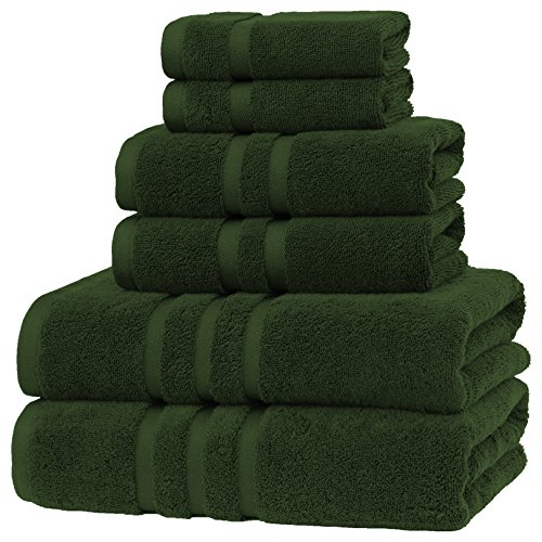 Veteran Textile LLC Luxushotel & Spa, türkische Baumwolle, 6-teiliges Handtuch-Set, maximale Weichheit von Veteran Textile (Dunkelgrün) von Veteran Textile Towels