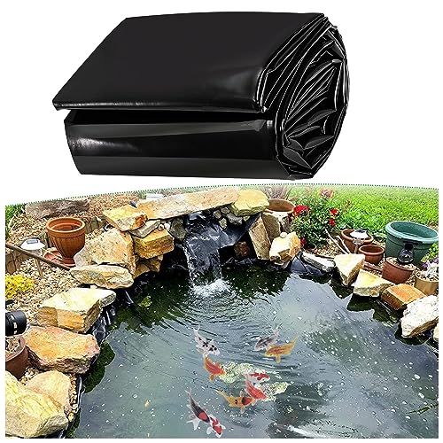 HDPE Teichfolie 2x5m 3x7m 4x4m 6x8m Schwarz Teichplane Flexibel HDPE Gartenteiche Dichtungsfolie Fischteichfolie Teichmembran Folie Reißfest Für Bachläufe, Brunnen, Koi-Teiche ( Size : 4x8m(13x26ft) ) von Vetris