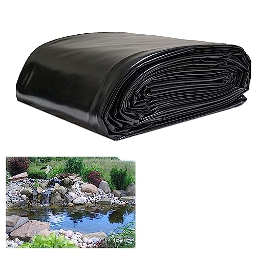 HDPE Teichfolie Schwarz 2x6m 3x8m 6x10m 4x12m 5x15m Wasserdichte Teichfolien Gartenteich Teichplane 0.12MM Dichtungsfolie Gartenteichfolie Schwerlast Gartenpoolmembran Folie Für Brunnen(Größe:10x10m(3 von Vetris