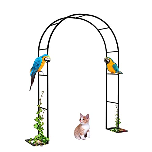 Rosenbogen Rund aus Metall stabil, Schwarz Rosengestell verzinkt Torbogen Garten, Gartenbogen Rankhilfe Rose Rankbogen Rankgitter wetterfest for Climbing Plants 140x230cm 180x220cm von Vetris