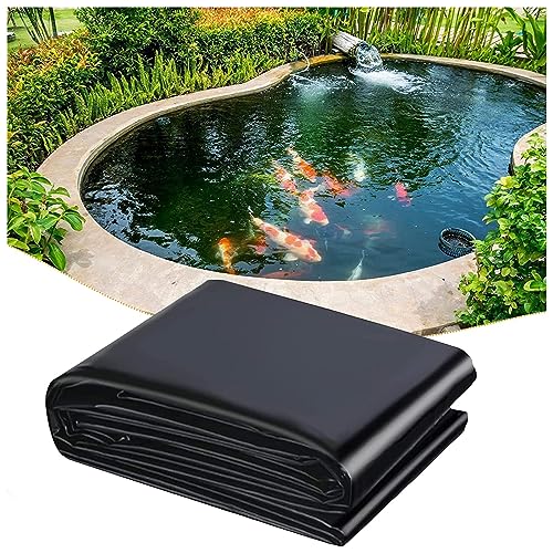 Schwarz Teichfolien HDPE 2x3m 4.5x5m 5x8m 6x10m UV- Und Witterungsbeständig, Schwimmteich Folie 0.12mm Gartenteich Teichplane Flexibel Dichtungsfolie Teichmembran Für Kleine Teiche ( Size : 4x20m(13x6 von Vetris