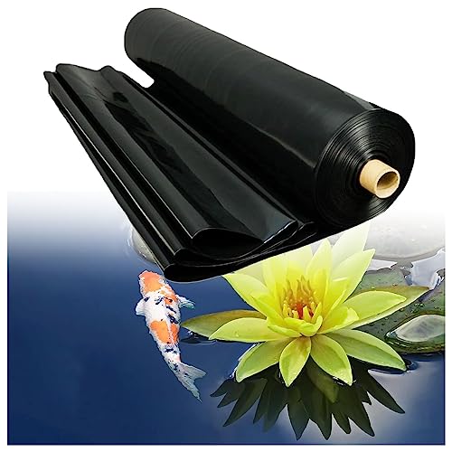 Teichfolie 1.5x5m 2x8m 3x10m 4x7m 6x8m 10x15m HDPE Teichplane Folie Schwarz Schwerlast Teichfolien Dichtungsfolie Undurchlässig Teichmembran Fischteichfolie Für Teiche, Flüsse Fontänen(Größe:4x7m(13x2 von Vetris