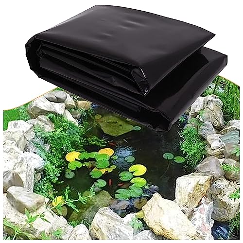 Teichfolie 2x2m 3x5m 4x6m 5x10m 10x12m HDPE-Gummi Teichplane Schwarz Dichtungsfolie Fischteichfolie Witterungsbeständigkeit Gartenlandschaftsbau, Pools, Brunnenmembran Für Koi-Teiche(Größe:4x5m(13x16. von Vetris