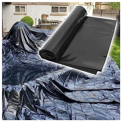 Teichfolien HDPE Schwarz 0.12 Mm 1.5x7m 3x6m 4x5m 6x8m UV-Und Witterungsbeständig, Schwimmteich Folie Gartenteich Teichplane Dichtungsfolie Gartenpoolmembran Für Fischteiche, Wasserfall ( Size : 1x6m( von Vetris