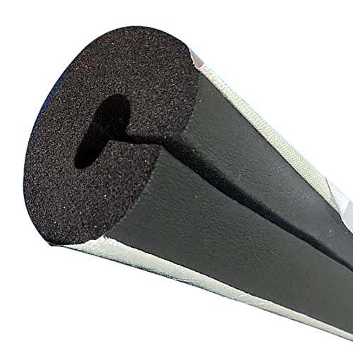 Vetris Rohrisolierung 22mm 34mm 60mm 76mm 114mm Isolierschlauch Selbstklebend Schaumstoffschlauch Frostschutz Steinwolle Alukaschiert Isolierung Rohr Rohrschale Für Klimaanlage, 1m Länge von Vetris