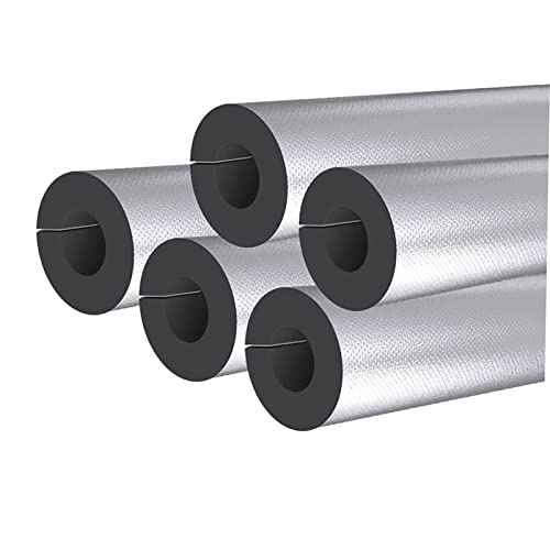 Vetris Rohrisolierung Schaumstoff Isolierschlauch Schaumstoff-Rohre Flammhemmend Rohrschale Rohrdämmung Selbstklebende Aluminium Film Isolierung Rohr Als Frostschutz Im Garten, Länge 1m, ID 22-108mm von Vetris
