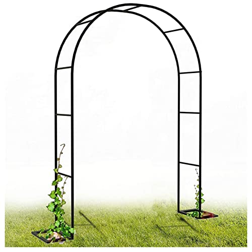 Vetris Torbogen Metall Stabil Rosenbogen Verzinkt massiv Rankenbogen Rundbogen Rankgitter wetterfest Gartenbogen Rankhilfe für Klettern von Weinreben Schwarz 140x230cm 180x220cm 220x220cm (2x2.3m) von Vetris