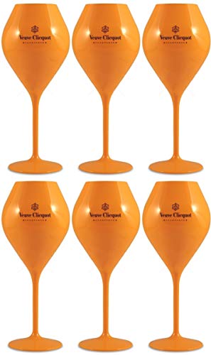 Veuve Clicquot Champagnergläser, Acryl, Yellow, 6 Stück von Veuve Clicquot
