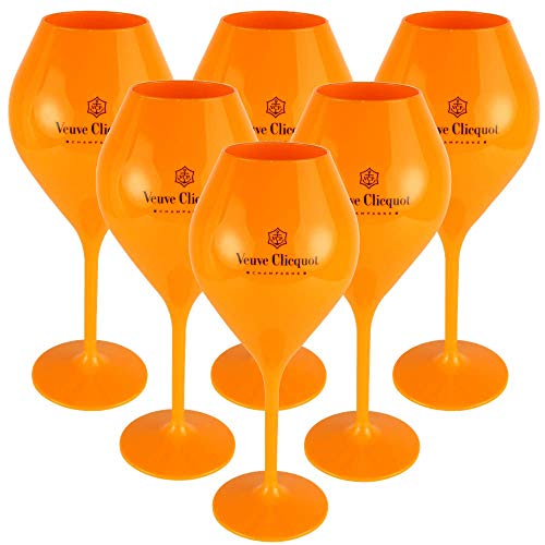 Veuve Clicquot Rich Coupe Yellow Acryl Champagner Champagne Glas 6er Gläser Set (Maxi Size, 600 ml) von Veuve Clicquot
