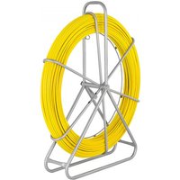 VEVOR Kabel Rodder 150 m Fiberglas ziehen 4,5T Spitze Draht Kabel 8 MM Fischband Fiberglas Kanal Rodder 210g/m Kabel Rad Edelstahl 33 cm Min. Biegung Radius Fiberglas Drahtseil mit Käfig und Ständer von Vevor