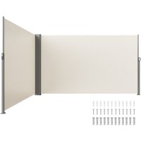 VEVOR Terrassen Windschutz 160 x 600 cm Rollo Seitenmarkise ausziehbar Cremeweiß für den privaten oder gewerblichen Gebrauch von Vevor