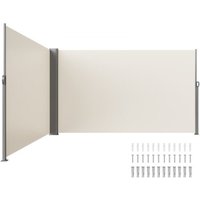 VEVOR Terrassen Windschutz 180 x 600 cm Cremeweiß Rollo Seitenmarkise ausziehbar für den privaten oder gewerblichen Gebrauch von Vevor