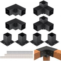 VEVOR 101,6 x 101,6 mm Pergola-Halterungs-Set, 3-Wege-Holzarbeiten, DIY-Pfosten, 8-tlg von Vevor