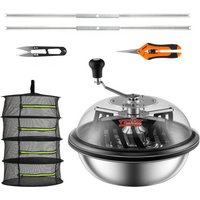 VEVOR 16" Erntemaschine Manuell Trimmer Blattschüssel-Trimmer mit Netztasche und 3 Arten von Edelstahl-Klingen zum Schneiden von nassen/trockenen Pflanzen Tumble Cutter Bowl Erntemaschine Grow von Vevor