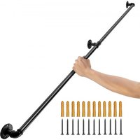 VEVOR 2 Stk. Retro Wasserrohr Handlauf 152cm Industrieller Geländer Schutzbügel Kohlenstoffstahl Mattes Finish Handlauf Rustikal 200 kg Tragfähigkeit Geeignet für Handläufe im Innen-/Außenbereich von Vevor