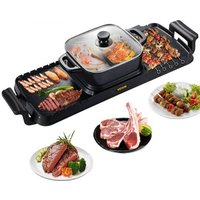 VEVOR 2 in 1 Elektrischer Hot Pot Grill 800 W 1600 W Multifunktionaler BBQ Hot Pot Koreanisches Barbecue Hot Pot Aluminiumguss Löffel Handschuhe von Vevor