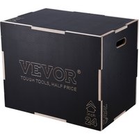 VEVOR 3-in-1-Plyometrische Sprungbox 30/24/20-Zoll-Plyobox, Sprungkasten Sprungkiste 204 kg Tragfähigkeit, Fitnessübungs-Step-Up-Box für Heimtraining, Sprungkrafttraining Schwarz Einstellbare Höhe von Vevor