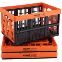 VEVOR 3er-Set 45L Profi Klappbox aus PP Transportbox Faltbarer Aufbewahrungsbox mit Handgriff Stapelbare Kisten Storage Box Faltboxen Stapelboxen für Aufbewahrung & Transport Orange von Vevor