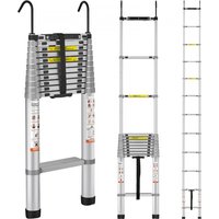 VEVOR 4,59m Teleskopleiter Rutschfester Klappleiter 90x48x8cm Stehleiter mit Arretiersystem Mehrzweckleiter Aluminiumlegierung 190kg Belastbarkeit Ideal für Hausreparaturen Dekoration Wandanstrich von Vevor