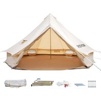 VEVOR 5m Glockenzelt Outdoor-Glamping Canvas-Zelt Baumwolle Tipi Zelt für Camping Waterproof für Familien Camping Outdoor Hunting für alle Jahreszeiten von Vevor