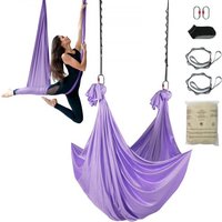 VEVOR Aerial Yoga Hängematte Set 4 x 2,8 m, Lila Aerial Yoga Swing Air Fliegen, Yoga-Schaukel Hammock Swing 1000 kg Max. Tragfähigkeit, inkl. Yoga-Socken & Stahlkarabiner, Anti-Gravity-Übungen von Vevor